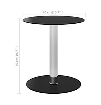 vidaXL Coffee Table Black 15.7" Tempered Glass