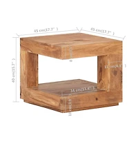 Coffee Table 17.7"x17.7"x15.7" Solid Wood Acacia
