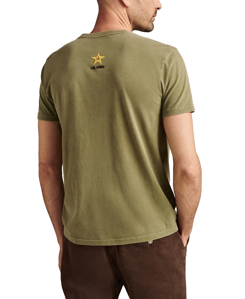 Lucky Brand Men's Small Army Logo with Small Back Hit T-Shirt