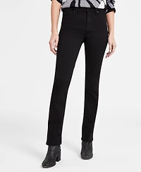 Jones New York Women's Lexington Mid Rise Straight Leg Denim Jeans
