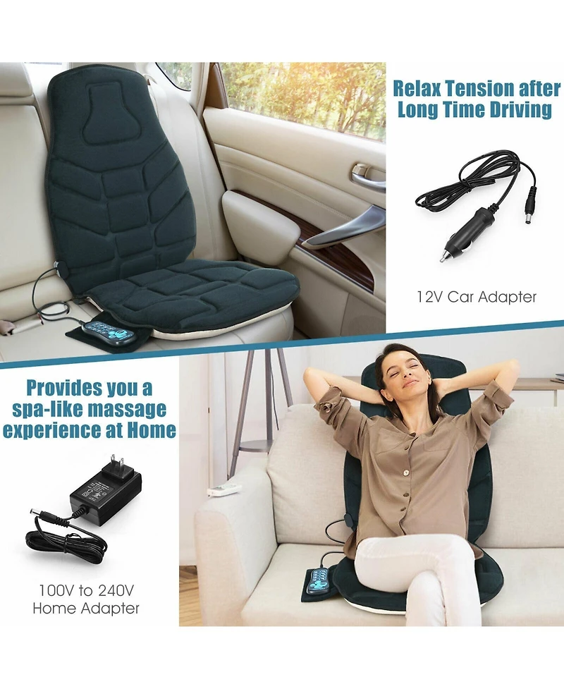 Skonyon Seat Cushion Massager with Heat and 6 Vibration Motors for Home