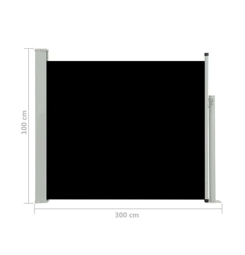 Patio Retractable Side Awning 39.4"x118.1" Black