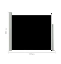 Patio Retractable Side Awning 39.4"x118.1" Black