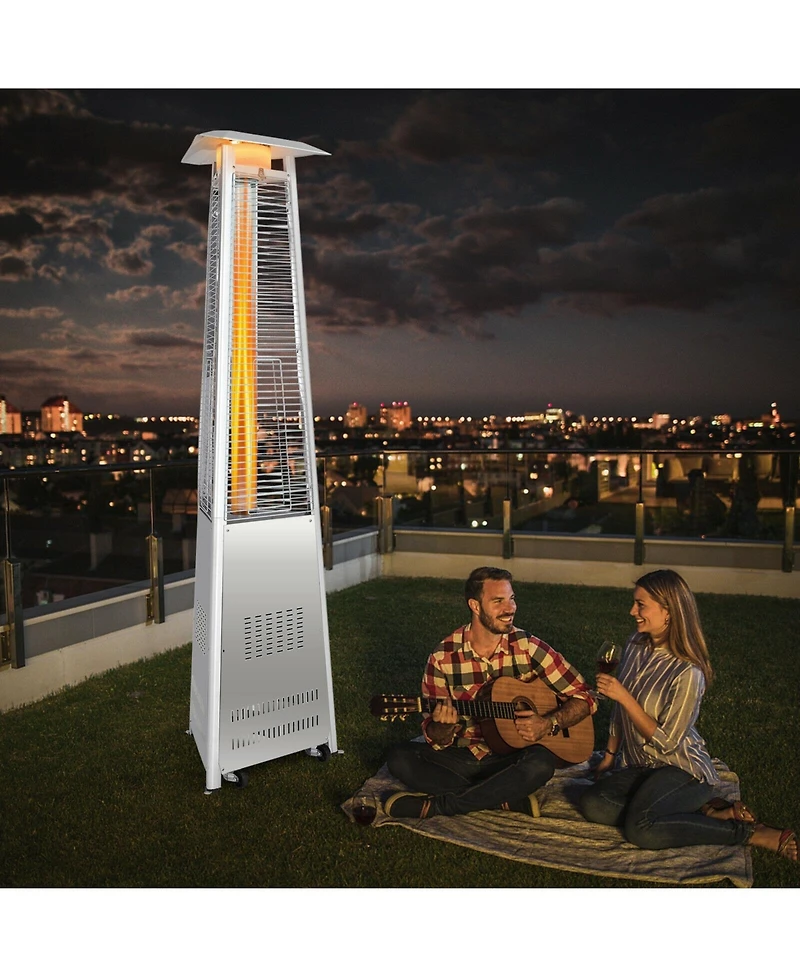 Inolait 42 000 Btu Stainless Steel Pyramid Patio Heater With Wheels