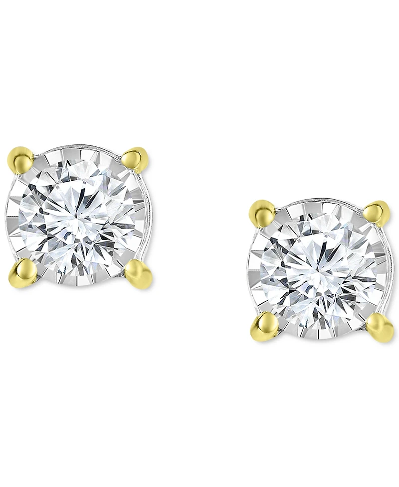 TruMiracle Diamond Side Halo Stud Earrings (5/8 ct. t.w.) 14k Gold