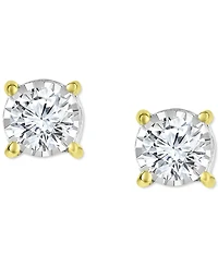 TruMiracle Diamond Side Halo Stud Earrings (5/8 ct. t.w.) 14k Gold