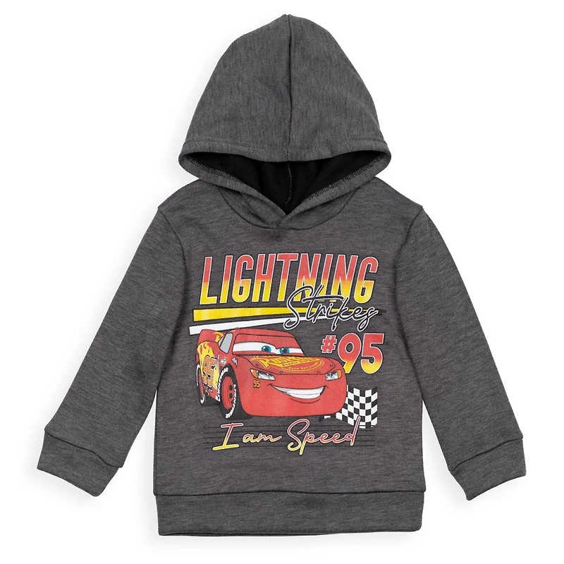 Disney Toddler Boys Pixar Cars Lightning McQueen Fleece Pullover Hoodie and Pants Outfit Set to