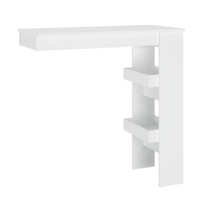 vidaXL Wall Bar Table White 40.2"x17.7"x40.7" Engineered Wood