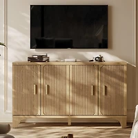 Sugift 2 Drawers Industrial Console Table with Steel Frame for Small Space-Rustic Brown