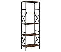 Bookcase 5-Tier Smoked Oak 23.2"x13.8"x67.3" Engineered Wood