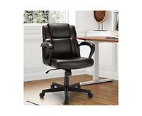 Skonyon Adjustable Leather Executive Office Chair Computer Desk Chair with Armrest