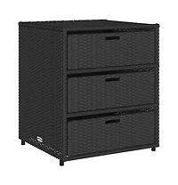 vidaXL Patio Storage Cabinet Black 21.7"x23.2"x27.2" Poly Rattan