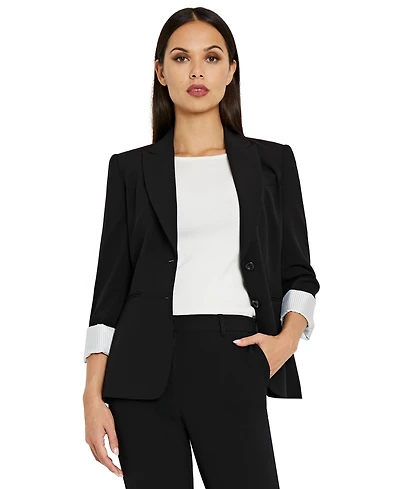 Tahari Asl Notched Two-Button Blazer