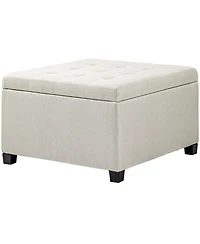 Homcom Fabric Tufted Storage Ottoman with Flip Top for Living Room Bedroom