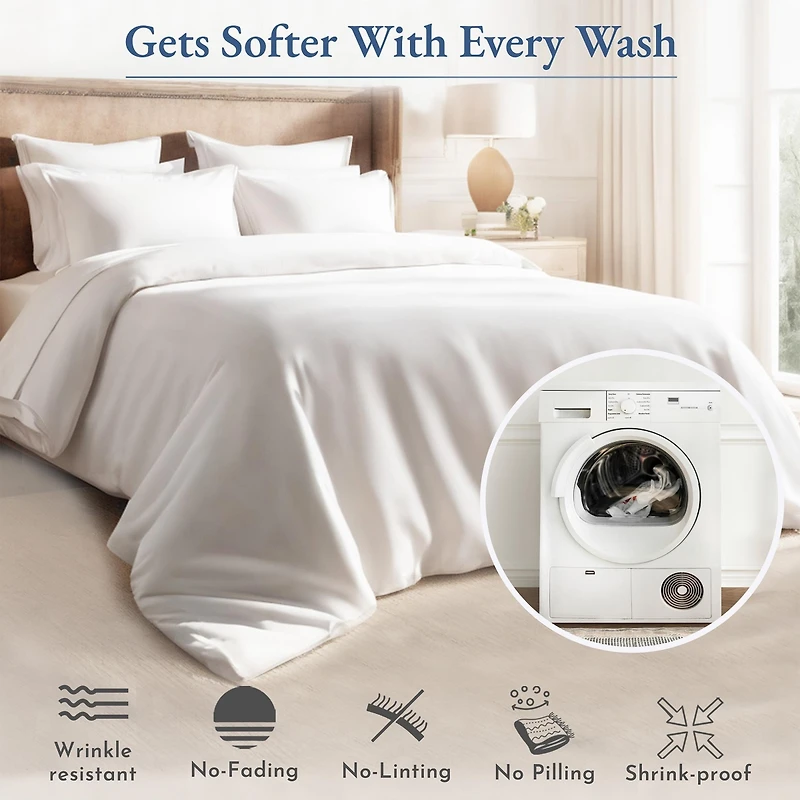 Luxury 800 Thread Count 2 Standard Pillowcases, 100% Cotton Sateen, Soft, Smooth & Thick, Fits Queen Pillows by California Design Den