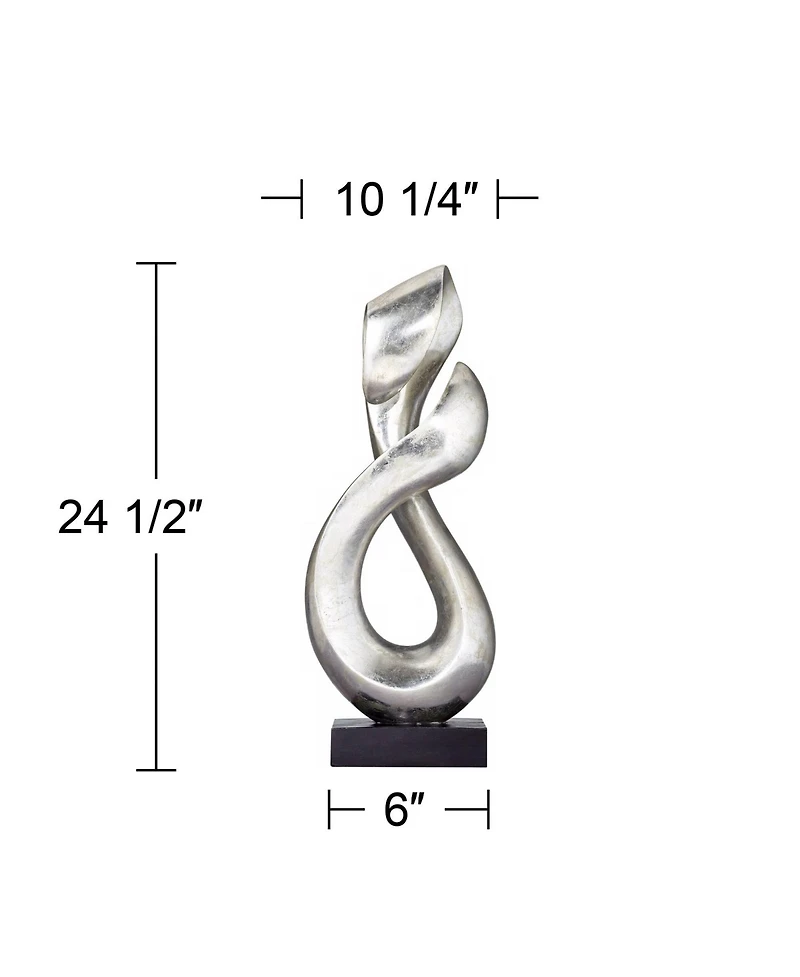 Studio 55D Open Infinity 24 1/2" High Silver Finish Modern Sculpture