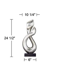 Studio 55D Open Infinity 24 1/2" High Silver Finish Modern Sculpture