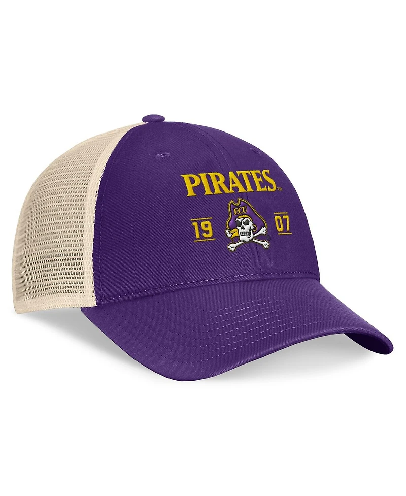 Top of the World Men's Purple Ecu Pirates Heritage Waylon Trucker Adjustable Hat