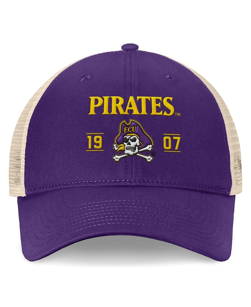 Top of the World Men's Purple Ecu Pirates Heritage Waylon Trucker Adjustable Hat