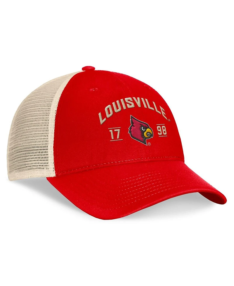 Top of the World Men's Red Louisville Cardinals Heritage Waylon Trucker Adjustable Hat