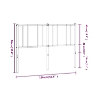 vidaXL Metal Headboard White 59.1"
