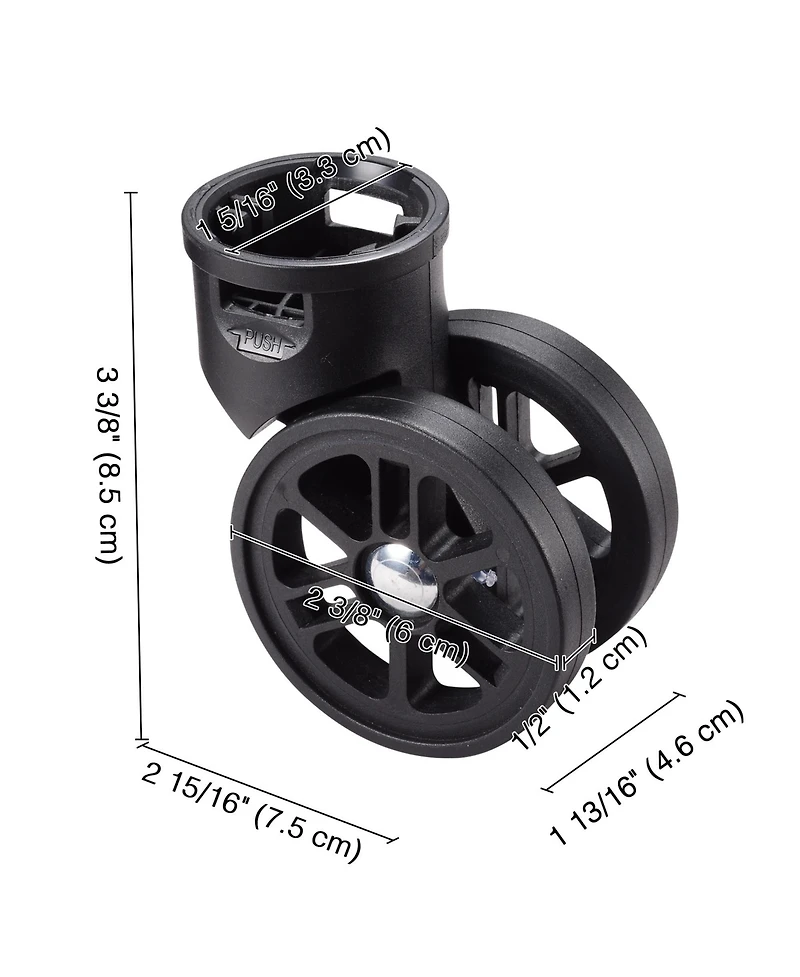 Byootique 4Pcs 2" Swivel Replacement Wheel 360 Degree Rotate Caster for Makeup Case