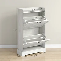 Homcom Slim Shoe Cabinet with 2 Flip Drawers and Adjustable Shelves,