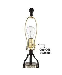 Franklin Iron Works Arian 27 1/2" Tall Modern Table Lamps Set of 2 Oil Rubbed Bronze Finish Metal Mercury Glass Living Room