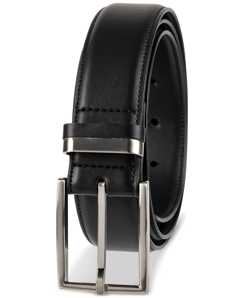Alfani Men's Burnished Edge and Metal Loop Dress Belt, Created for Macy's