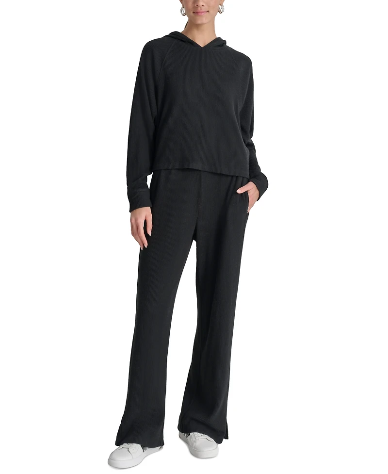 Dkny Sport Women's Ribbed Hoodie Pullover