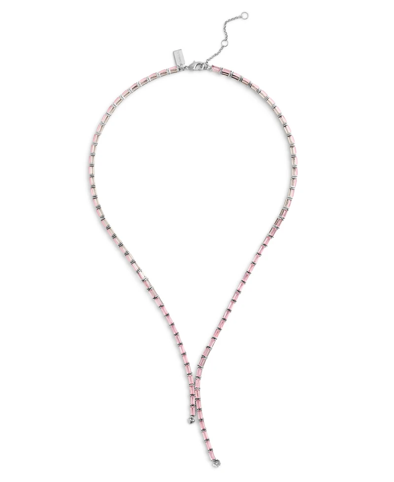 Coach Faux Stone Baguette Tennis Y Necklace