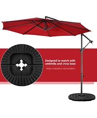 Givimo 4 Pieces Round Cantilever Umbrella Base with Carry Handles for Garden