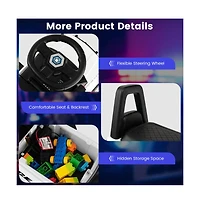 Givimo 6V Kids Ride On Police Car with Real Megaphone and Siren Flashing Lights