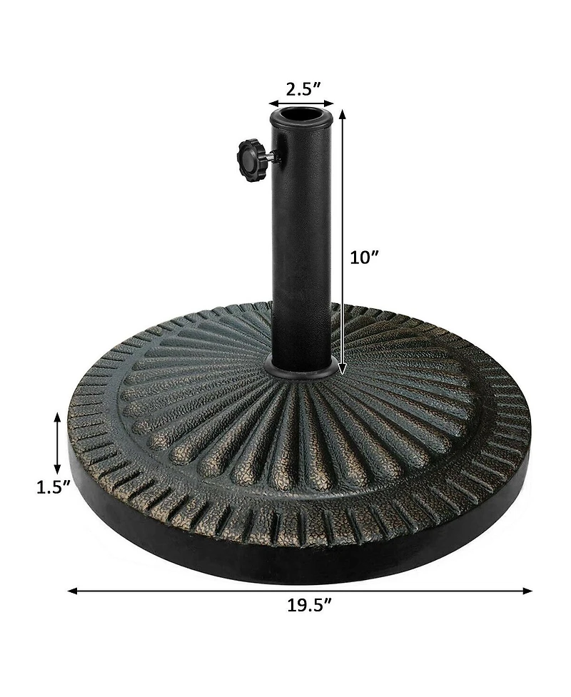 Givimo 31.5 lbs Market Heavy-Duty Outdoor Stand Bronze Umbrella Base