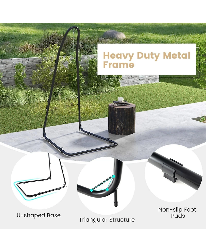 Givimo Hammock Chair Stand Adjustable Swing Chair Stand with Safety Hook and Sturdy Chain