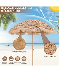 Givimo 7.2 Feet Patio Thatched Tiki Umbrella Hawaiian Hula Beach Umbrella