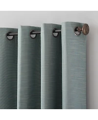 Textured Linen Blend Total Blackout Grommet Top Curtain