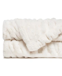 Chanasya Premium Ruched Faux Fur Throw Blanket - Luxurious