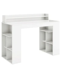 Gymax 48'' Computer Desk Study Writing Workstation w/ Bookshelf & Monitor Stand Riser