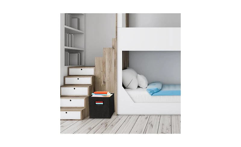 Superio Fabric Organizing Bin, 10.75 Fabric Cube with Handles Cream