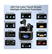 Ear-Buds- Bluetooth 5.3 w/ Lcd Screen- Tws/Noise Cancel- 32Hr Playtime