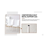Streamdale White Pu Leather Dining Chairs (Set of 4)