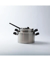 BergHOFF Ron 10" 18/10 Stainless Steel Covered Stockpot 6.8Qt., Black Handles