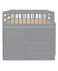 Streamdale Full over Bunk Bed with 4 Drawers and 3 Shelves-Gray
