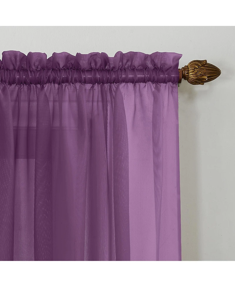 Calypso Sheer Voile Rod Pocket Curtain Panel