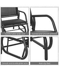 Porch Glider Set: Mesh Swing Chairs with Steel Frame