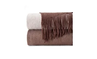 Chanasya Premium Gradual Gradient Ombre Super Soft Acrylic Throw Blanket With Tassels