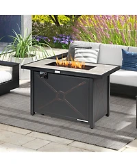 Inolait 42 Inch 60000 Btu Propane Fire Pit Table with Ceramic Tabletop