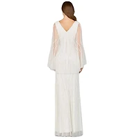 Lara Women's Cape Sleeve Beaded Bridal Gown