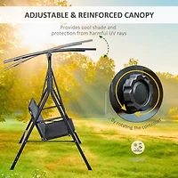 Patio Swing Loveseat with Canopy and Adjustable Tilt